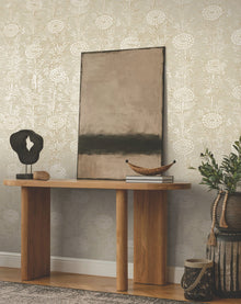 French Marigold Taupe & Gold Tea Garden Wallpaper by York Wallcoverings