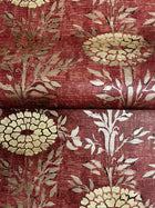 French Marigold Red & Gold Tea Garden Wallpaper by York Wallcoverings