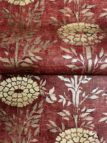 French Marigold Red & Gold Tea Garden Wallpaper by York Wallcoverings