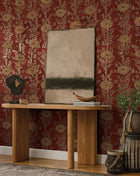 French Marigold Red & Gold Tea Garden Wallpaper by York Wallcoverings