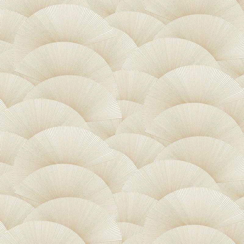Morning Shell Cream & Gold Tea Garden Wallpaper by York Wallcoverings
