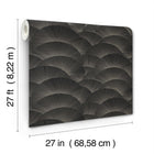 Morning Shell Black & Grey Tea Garden Wallpaper by York Wallcoverings
