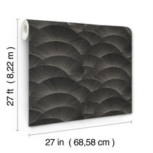 Morning Shell Black & Grey Tea Garden Wallpaper by York Wallcoverings