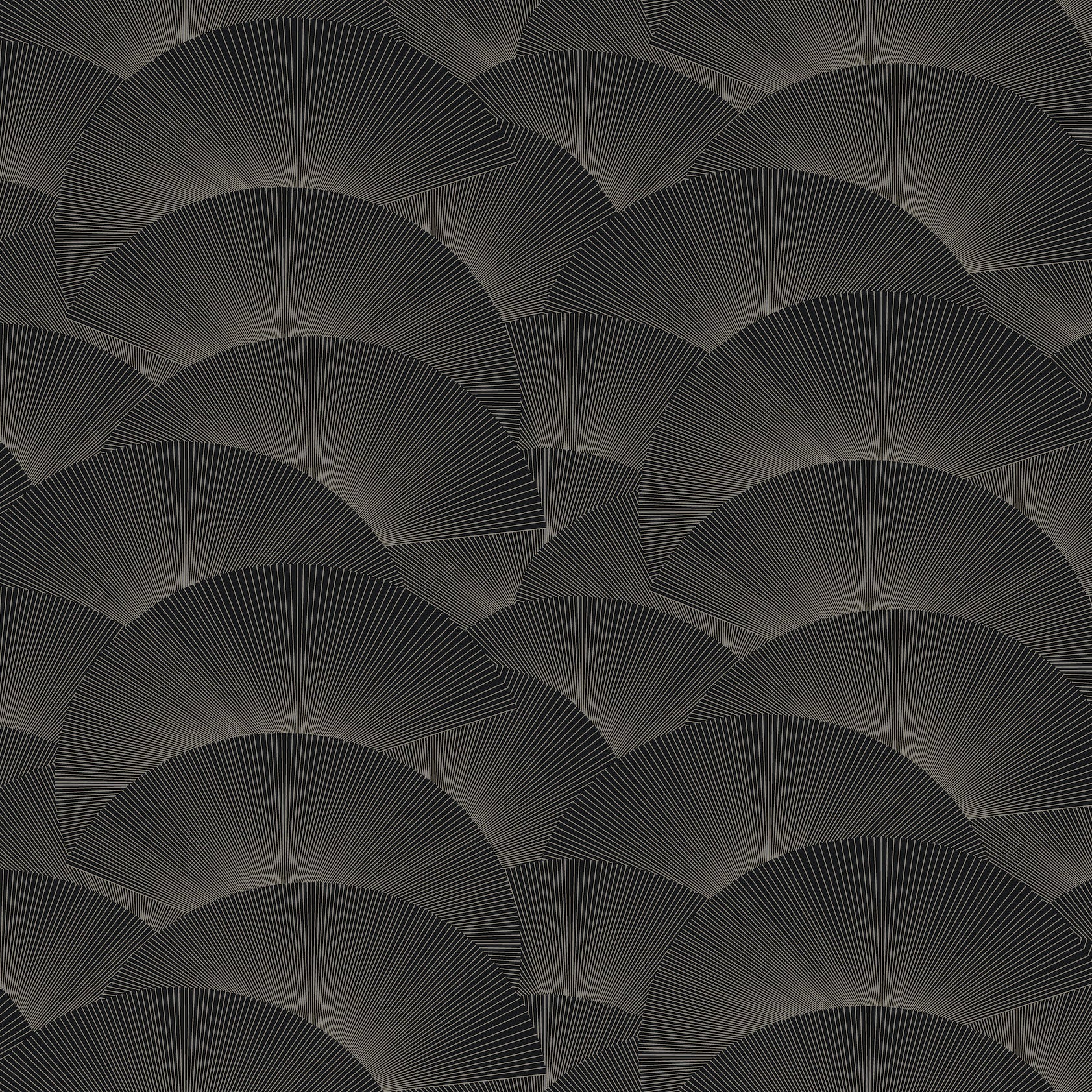 Morning Shell Black & Grey Tea Garden Wallpaper by York Wallcoverings