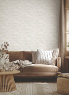Morning Shell White & Silver Tea Garden Wallpaper by York Wallcoverings