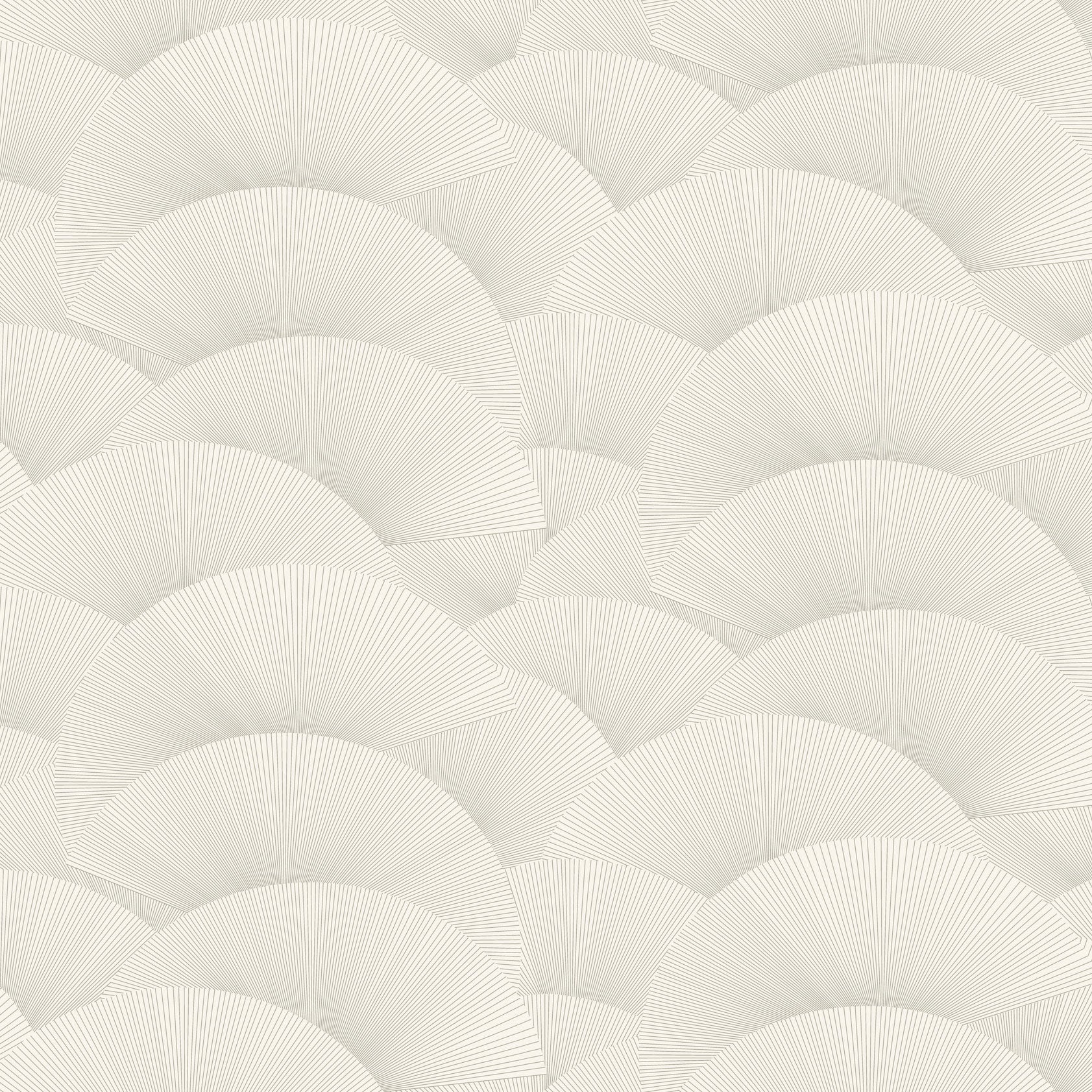 Morning Shell White & Silver Tea Garden Wallpaper by York Wallcoverings