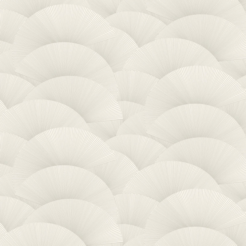 Morning Shell White & Silver Tea Garden Wallpaper by York Wallcoverings