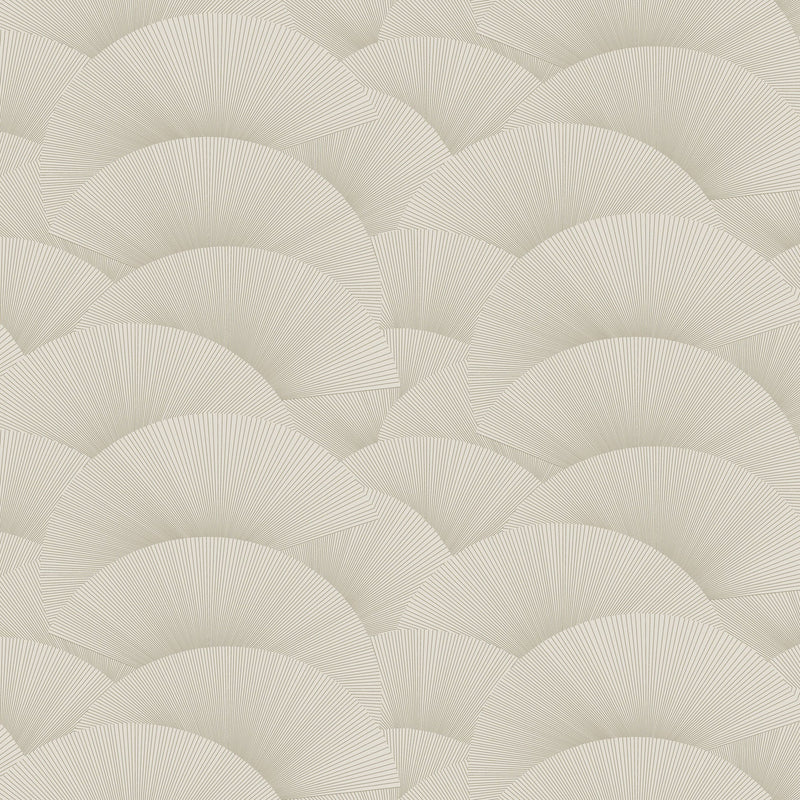 Morning Shell Taupe & Gold Tea Garden Wallpaper by York Wallcoverings