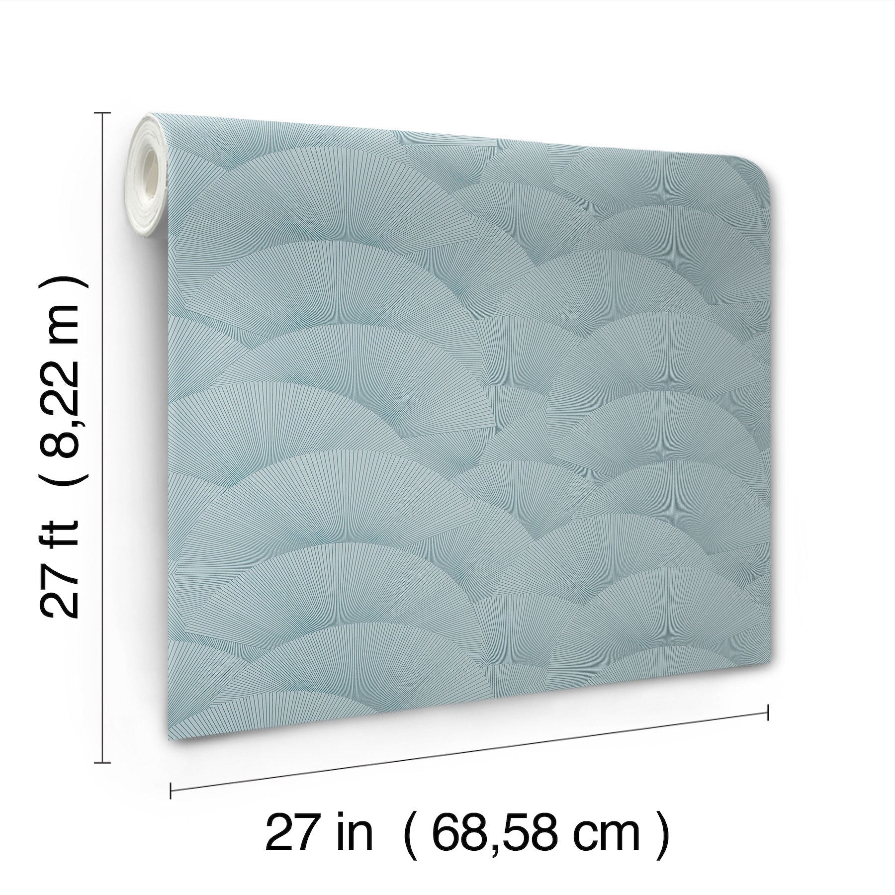 Morning Shell Blue Tea Garden Wallpaper by York Wallcoverings