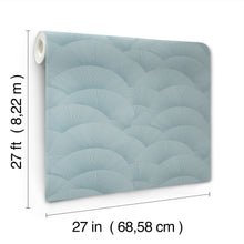Morning Shell Blue Tea Garden Wallpaper by York Wallcoverings