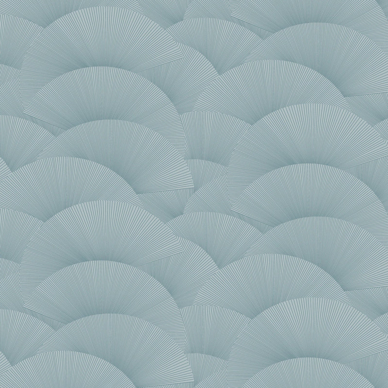 Morning Shell Blue Tea Garden Wallpaper by York Wallcoverings