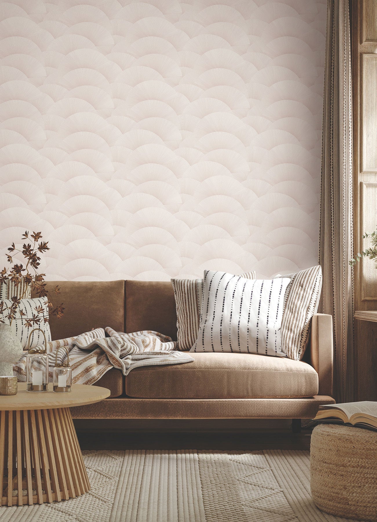 Morning Shell Blush Tea Garden Wallpaper by York Wallcoverings