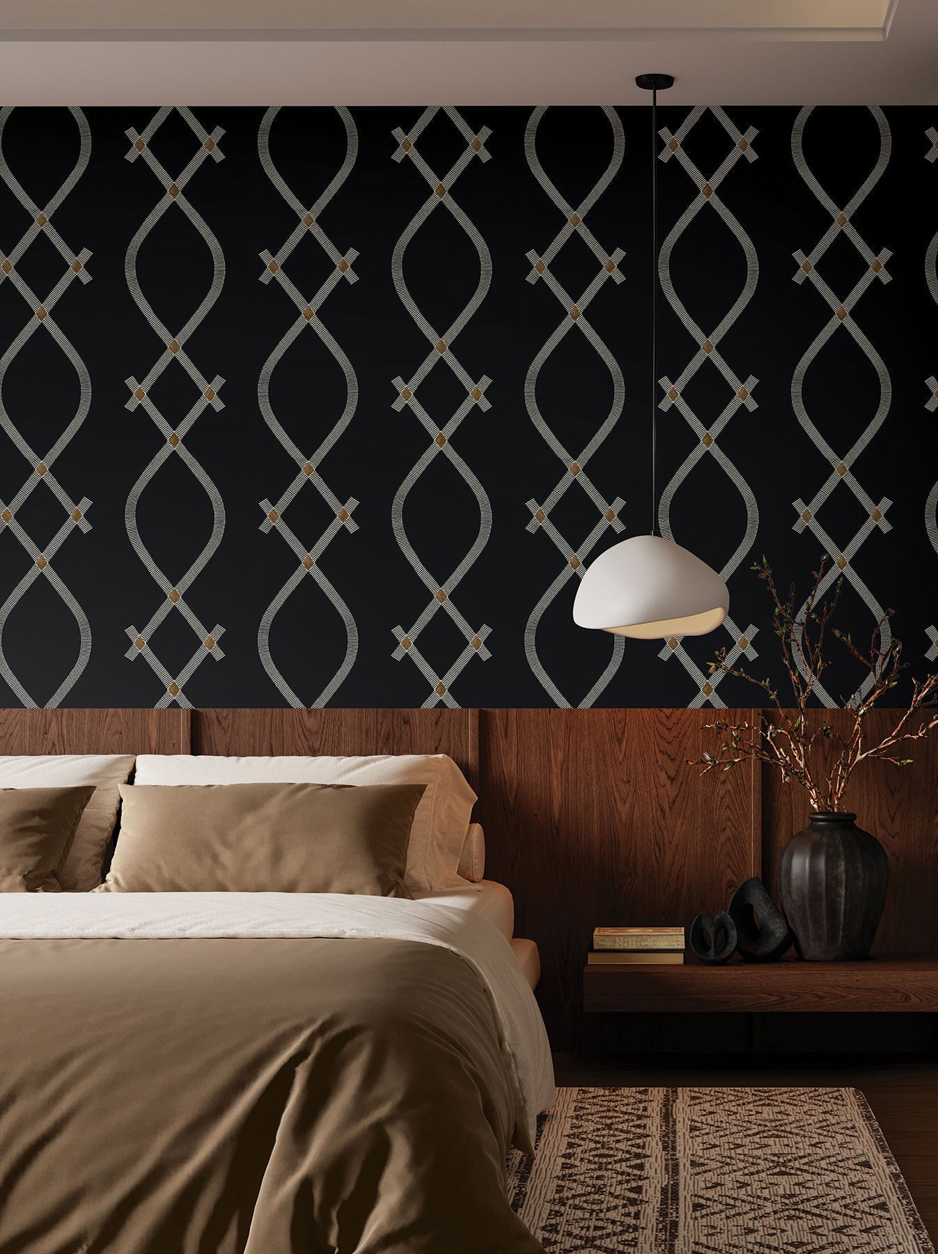 Ellena Black Tea Garden Wallpaper by York Wallcoverings