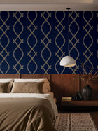 Ellena Navy Tea Garden Wallpaper by York Wallcoverings