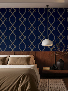 Ellena Navy Tea Garden Wallpaper by York Wallcoverings