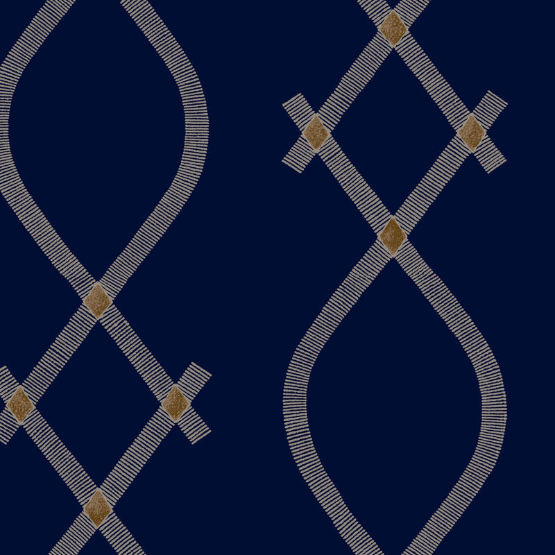 Ellena Navy Tea Garden Wallpaper by York Wallcoverings