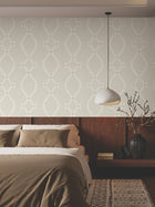 Ellena Light Grey Tea Garden Wallpaper by York Wallcoverings