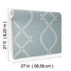 Ellena Blue Tea Garden Wallpaper by York Wallcoverings