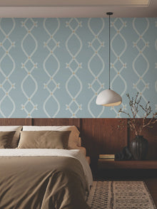 Ellena Blue Tea Garden Wallpaper by York Wallcoverings