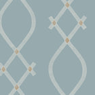 Ellena Blue Tea Garden Wallpaper by York Wallcoverings