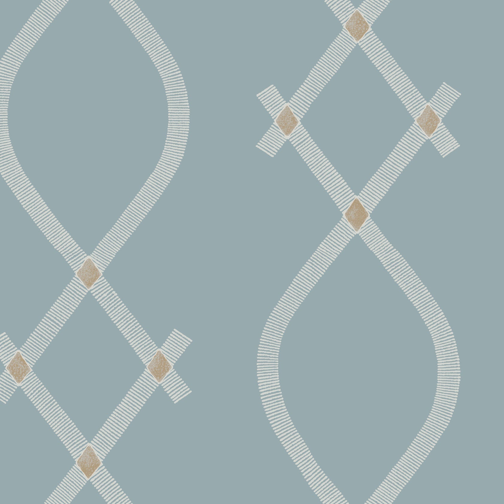 Ellena Blue Tea Garden Wallpaper by York Wallcoverings