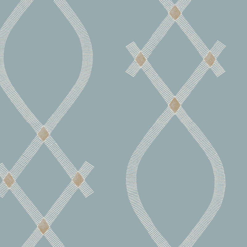 Ellena Blue Tea Garden Wallpaper by York Wallcoverings