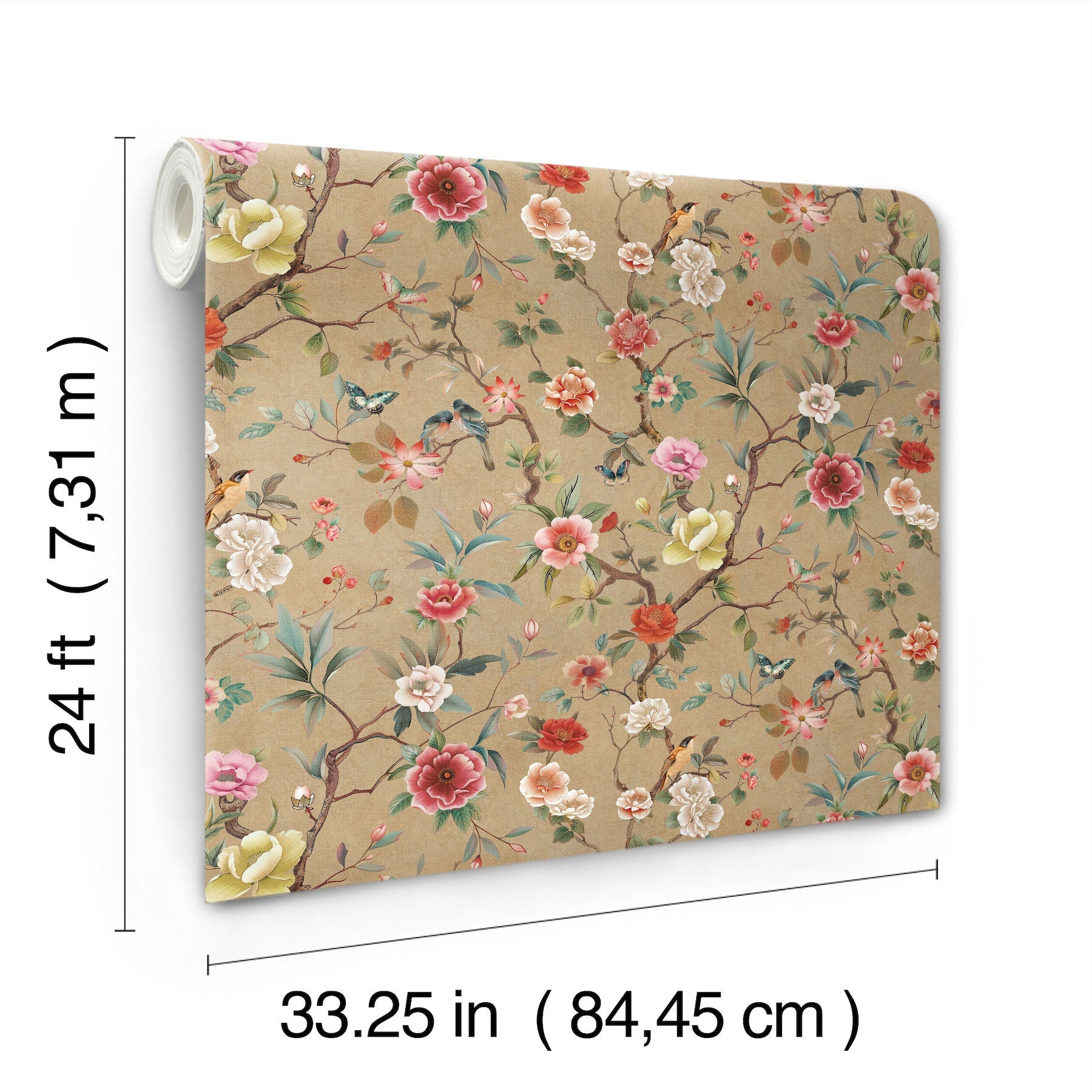Kimora's Garden Linen Tea Garden Wallpaper by York Wallcoverings