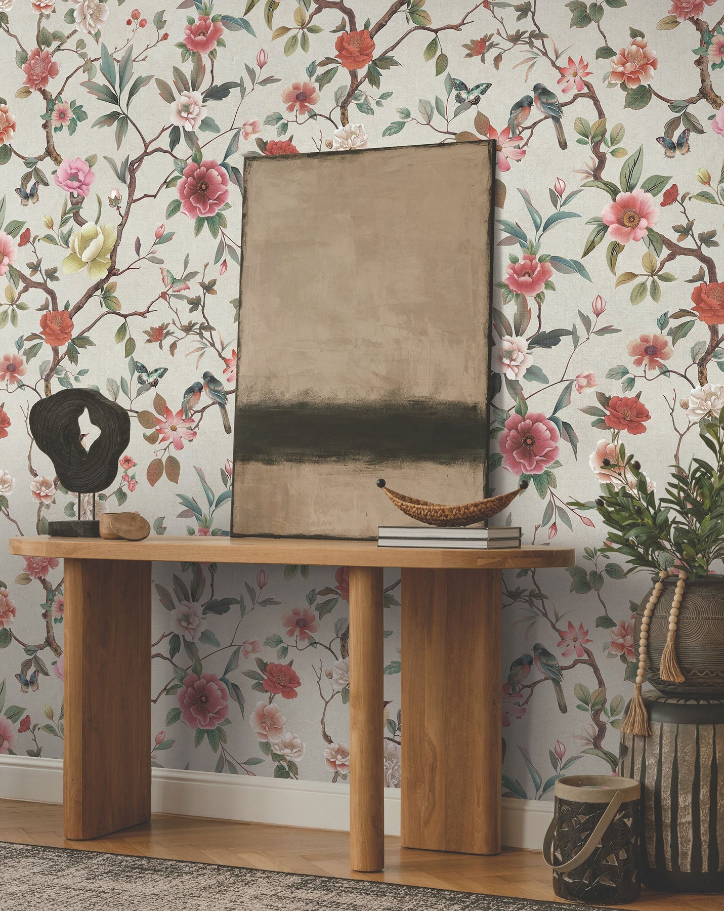 Kimora's Garden Ivory Tea Garden Wallpaper by York Wallcoverings