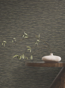 Lotus Weave Charcoal Tea Garden Wallpaper by York Wallcoverings