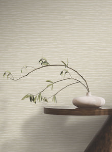 Lotus Weave Beige Tea Garden Wallpaper by York Wallcoverings