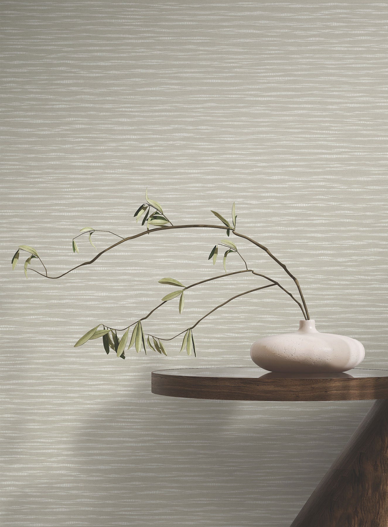 Lotus Weave Warm Grey Tea Garden Wallpaper by York Wallcoverings