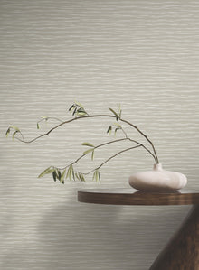 Lotus Weave Warm Grey Tea Garden Wallpaper by York Wallcoverings