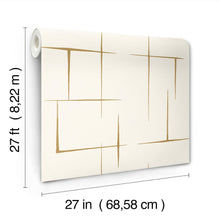 Malia Gold & White Tea Garden Wallpaper by York Wallcoverings