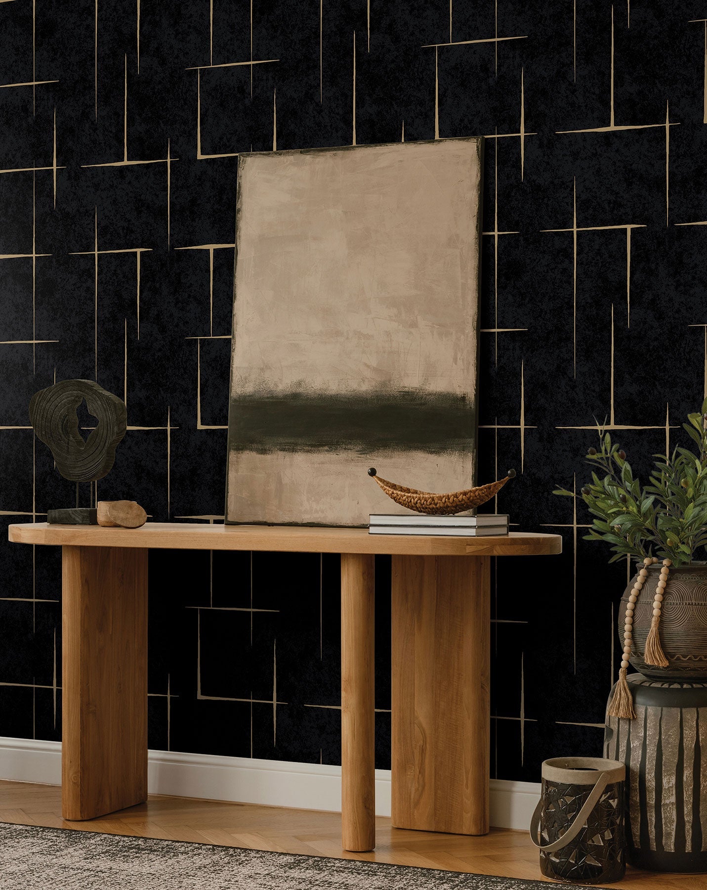 Malia Black Tea Garden Wallpaper by York Wallcoverings