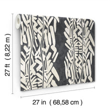 Timira Charcoal Tea Garden Wallpaper by York Wallcoverings