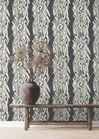 Timira Charcoal Tea Garden Wallpaper by York Wallcoverings