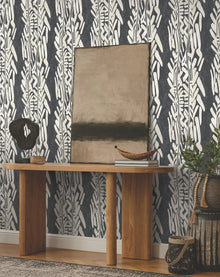 Timira Charcoal Tea Garden Wallpaper by York Wallcoverings