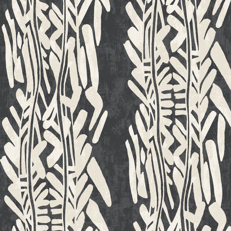 Timira Charcoal Tea Garden Wallpaper by York Wallcoverings