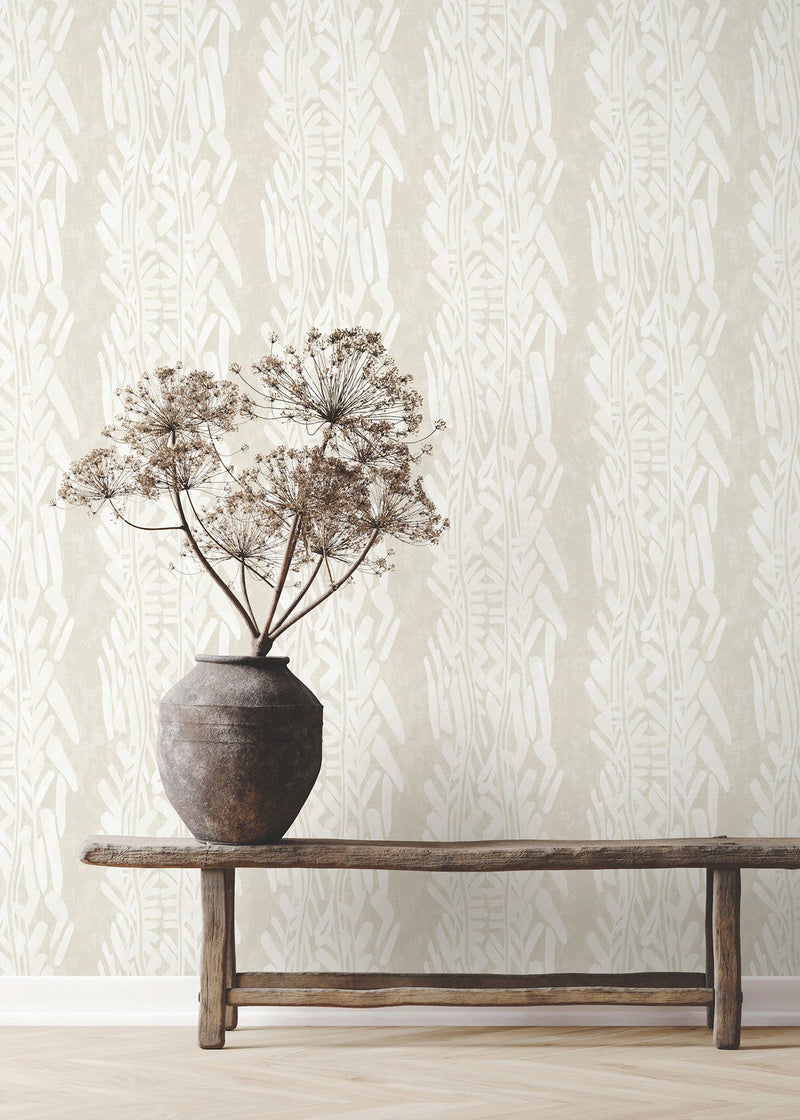 Timira Beige Tea Garden Wallpaper by York Wallcoverings