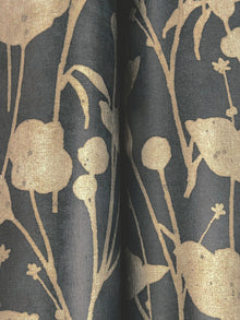 Shimmering Poppies Black & Gold Tea Garden Wallpaper by York Wallcoverings