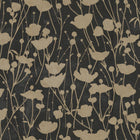 Shimmering Poppies Black & Gold Tea Garden Wallpaper by York Wallcoverings