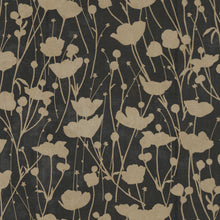 Shimmering Poppies Black & Gold Tea Garden Wallpaper by York Wallcoverings
