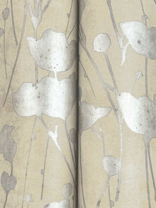 Shimmering Poppies Cream & Silver Tea Garden Wallpaper by York Wallcoverings