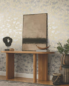 Shimmering Poppies Cream & Silver Tea Garden Wallpaper by York Wallcoverings