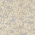 Shimmering Poppies Cream & Silver Tea Garden Wallpaper by York Wallcoverings