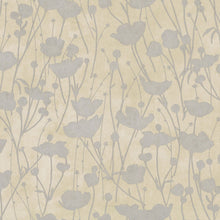 Shimmering Poppies Cream & Silver Tea Garden Wallpaper by York Wallcoverings