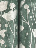 Shimmering Poppies Green & Silver Tea Garden Wallpaper by York Wallcoverings