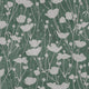 Shimmering Poppies Green & Silver Tea Garden Wallpaper by York Wallcoverings