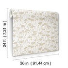 Shimmering Poppies White & Gold Tea Garden Wallpaper by York Wallcoverings