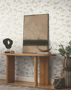 Shimmering Poppies White & Gold Tea Garden Wallpaper by York Wallcoverings